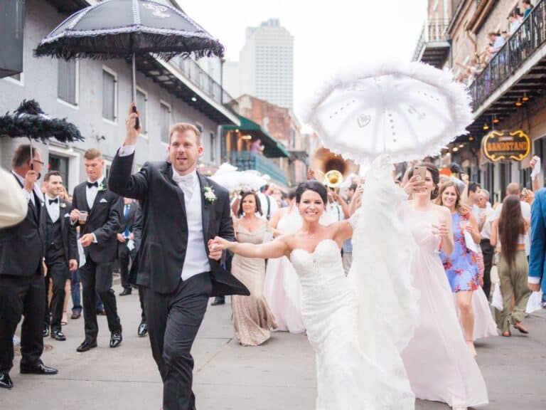 Wedding celebrations in the street.