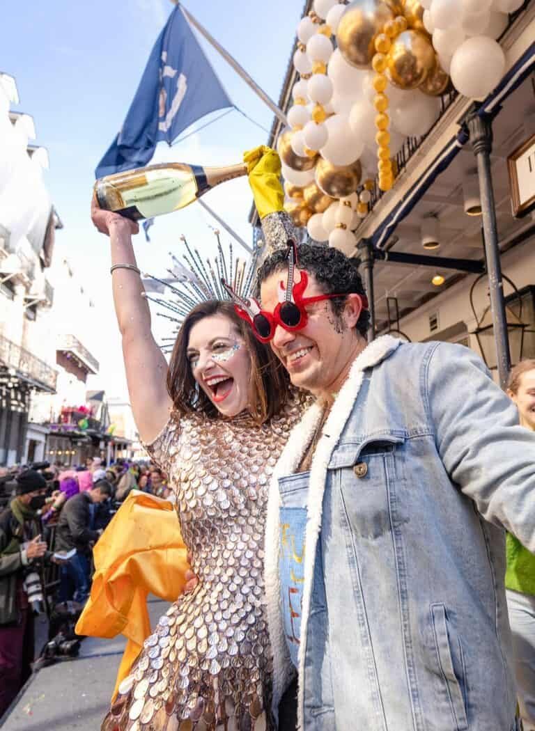 Festival celebrations on the street.
