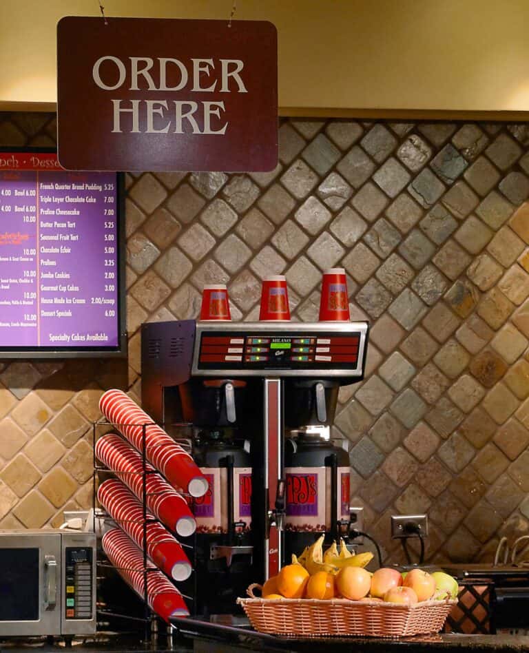 Coffee machine area.