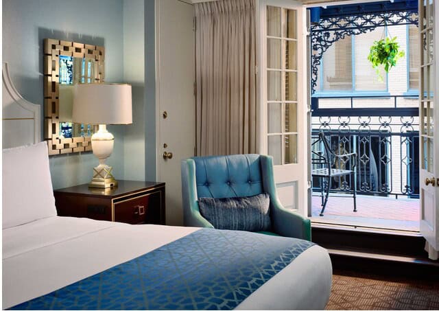 Guestroom with a balcony.